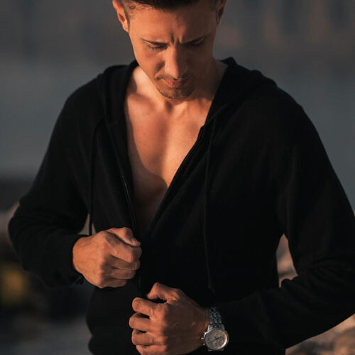 Hoodie mit Reißverschluss aus Kaschmir